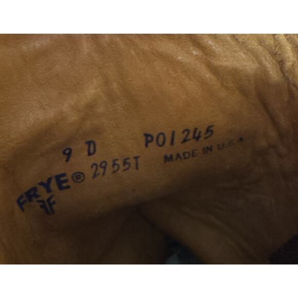 VTG FRYE 80's 2955T Campus Boots Leather Brown 9D Classic Square Toe Made USA - Picture 6 of 12